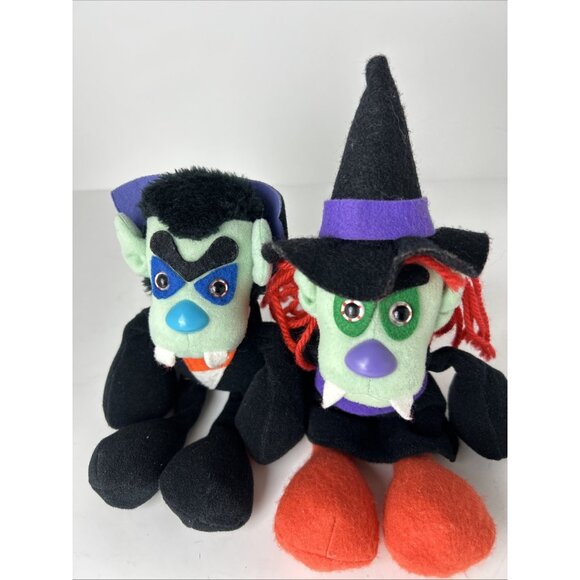 Vtg Dracula Witch Bean Bag Plush 1986 Graphics Intl Halloween Monster Doll Decor - Picture 3 of 8